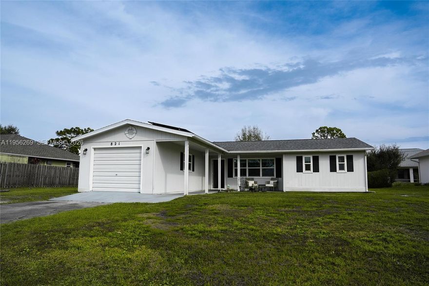 Beautiful Single-Family Home located in a quiet and well-established neighborhood in Sebastian, Florida. This property features 3 spacious bedrooms and 2 full bathrooms, offering a functional and comfortable layout ideal for everyday living.

With 1,741 square feet of living space, the home provides well-distributed areas perfect for families or anyone seeking comfort and space. A major highlight of this property is the solar panel system, which helps reduce energy costs and increases overall efficiency, making it both eco-friendly and cost-effective.

Home is approximately 4–5 miles from the beach, just a 15-minute drive to the Atlantic Ocean, including popular destinations such as Sebastian Inlet and nearby coastal beaches.

This property offers an excellent combination of comfort, energy efficiency, and location, with easy access to shopping, schools, dining, and outdoor recreation.

An excellent opportunity to own or invest on Florida’s Treasure Coast.