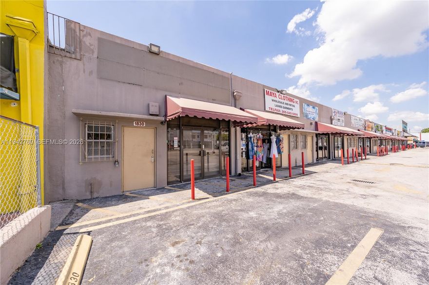 Spacious 1,375 SF retail unit for sale located in the heart of NW 20th Street’s Fashion District. The space offers an open, flexible layout well suited for a wide range of retail, showroom, studio, or creative business uses, allowing future tenants to tailor the space to their operational needs. Positioned along a well-established commercial corridor, the property benefits from strong visibility, consistent foot and vehicle traffic, and close proximity to neighboring retailers and creative businesses. Surrounded by an active mix of fashion-related tenants, wholesalers, and evolving commercial concepts, this property presents a compelling opportunity for both owner-users and investors seeking exposure in one of Miami’s most recognizable commercial districts. Projected rental income is approximately $2,300–$2,400 per month, offering solid upside in a high-demand location.