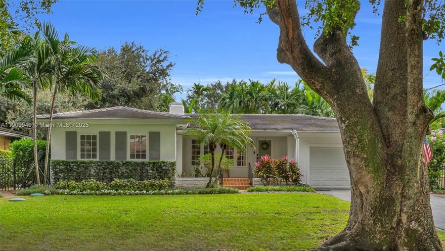 There’s a certain kind of magic that lives on Alegriano Avenue: tree-canopied streets, picturesque properties, and an elegance that isn't found just anywhere. And this home fits in perfectly. A 3-bed, 3-bath retreat where every bedroom has its own bath, the kitchen opens to a bright family room that spills out to a private backyard with a heated saline pool wrapped in palms. Vaulted wood-beam ceilings, original hardwood floors and a fireplace give it that mid-century soul you can’t recreate. Add a newer roof, impact windows, and a full 2-car garage, and it’s the perfect blend of charm and practicality. Walk to Riviera Country Club, UM, and David Fairchild Elementary.