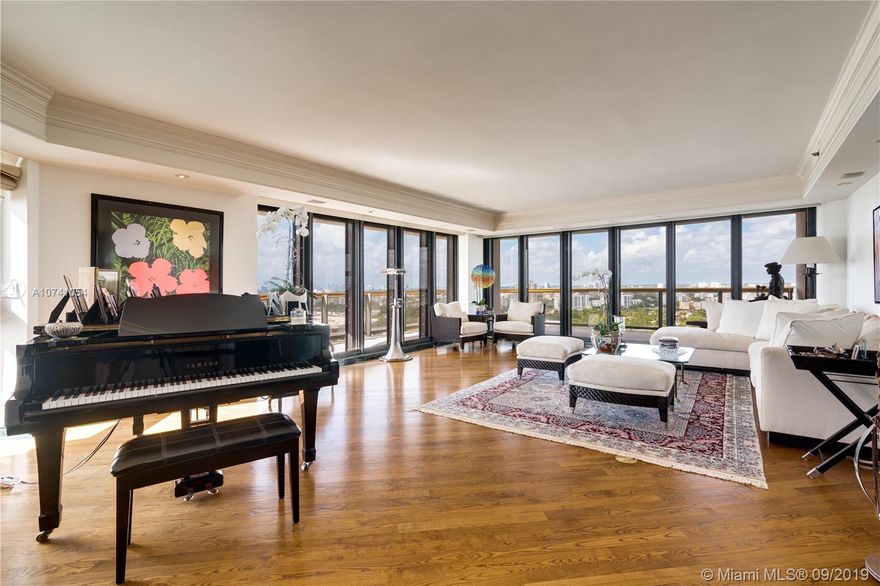 Opportunity to own in the private, secure, elegant & luxurious Bal Harbour Tower, in prestigious Bal Harbour.  Breathtaking oceanfront unit with over 5,000 sf of pristine living, over 2,000 sf of balconies and views of the ocean, the bay, and Downtown Miami.  The apartment is comprised of 3 bedrooms, 4.5  baths, dual master baths and double master closet, gourmet eat-in kitchen, wood floors inlaid with marble, formal dining, wraparound balconies, office, den & private elevator.  Owners enjoy access to the 5-star resident-only restaurant & bar, 24 hour manned security, concierge services, valet parking, full service spa and fitness with Pilates studio, Olympic-sized pool & hot tub, beach club services, business center, library, card room & tennis court. Showings now being scheduled.