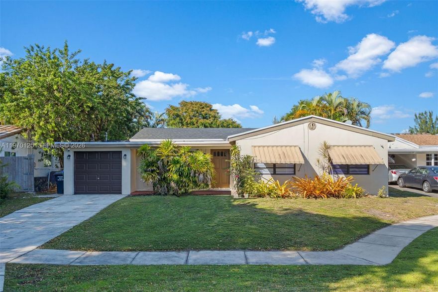 Waterfront ranch home with pool and garage on cul-de-sac. This house is super clean and features the same ceramic tile flooring throughout. Updated, open kitchen with matching vanities in the bathrooms make this home turn key from day one. Roof, mechanical and pool all re-done within the last couple years will give you peace of mind and comfort. A large pool, privacy trees on either side and a dock that will take you out to the intracoastal in forty-five minutes. This is quintessential Florida living!