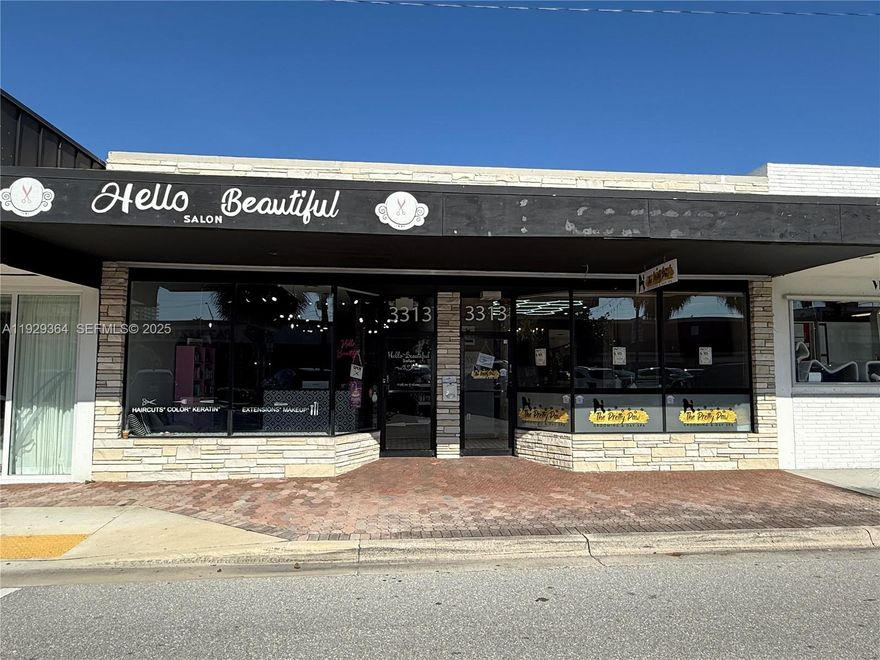 Great Value - Price Adjusted! Beautiful east Fort Lauderdale location and condition. About one block to the Beach. Galt Ocean Mile neighborhood. Perfect for an end-user. Interior space divided by a sheetrock wall to allow for two-tenant use. The wall can easily be removed for use by one tenant/owner. One side is operating as a hair salon. The salon and its furniture, fixtures & equipment are owned by the Seller and do not convey with the sale. The other side will be vacant on or before closing. Roof has been replaced. Good daytime foot traffic. Upgraded electrical and security system. Tenant controlled HVAC. 35' frontage on NE 32nd Street. Zoning is CB - Fort Lauderdale Community Business. Owner will consider reasonable offers.