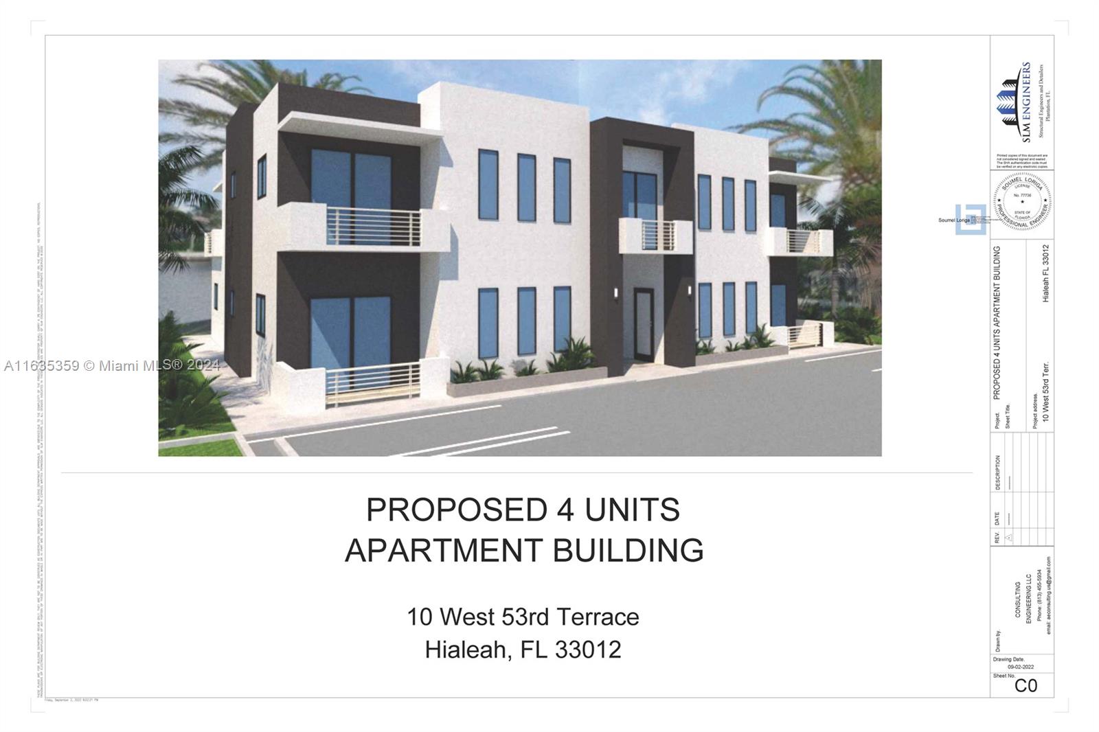 Development Potential: approved plans: 4 units, each with 3 bedrooms and 2 bathrooms (1,600 sq ft per unit) Potential income $14,000 per month Maximum potential: (plans can be modified)to up to 12 units . Additional Considerations: Appreciation: Plans include 8 parking spaces, which may need to be increased if the number of units is maximized. Rental market: Research the local rental market to determine demand for 3/2 units and potential rental rates. Overall, this property offers significant potential for investors looking to capitalize on the growing demand for multifamily housing. Current State: Main house: 4 bedrooms, 3 bathrooms (potential rental income) Efficiency unit: 1 bedroom, 1 bathroom Land: 13,127 sq ft corner lot
