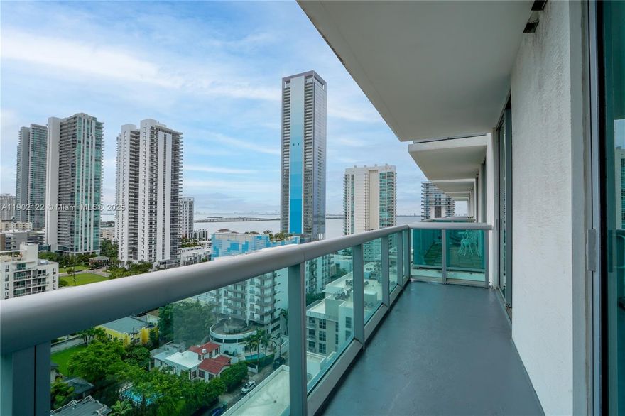 1/1 high level floor with balcony overlooking the pool and city skyline! Floor to ceiling windows and lots of closets (Corridor linens, walk-in and extra closet in the bedroom). Freshly painted with laminate wood floor and ready to move in. Stainless Steel appliances with modern kitchen cabinets. Washer & Dryer in the unit. Mondrian inspired building with a lovely ambience lobby, has a beautiful infinity pool with jacuzzi and ample sundeck, also offers sauna rooms, spacious party room and GYM. Centrally located on the Edgewater area and very close to Midtown, Art District, and Downtown. Unit is professionally managed throughout the entire lease. Renter's insurance, 1st month's rent and 2 months security deposit to move in.