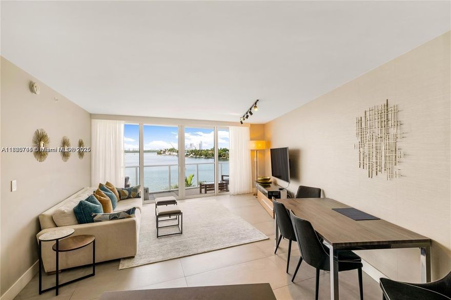Waterfront view. Luxury boutique building in one of the most safety area in Miami Dade. The unit has tile floor in all unit, quartz countertop, Italian cabinets with Viking appliances. Great balcony to enjoy a beautiful view. The building features a bay front desk, fitness center, sauna, a waterfront barbecues, two pools, kayaks and paddle boats available, super well located in the Islands, steps away from Bal Harbor shops, restaurants, cafes and beach. Great school "A+" in the Island.