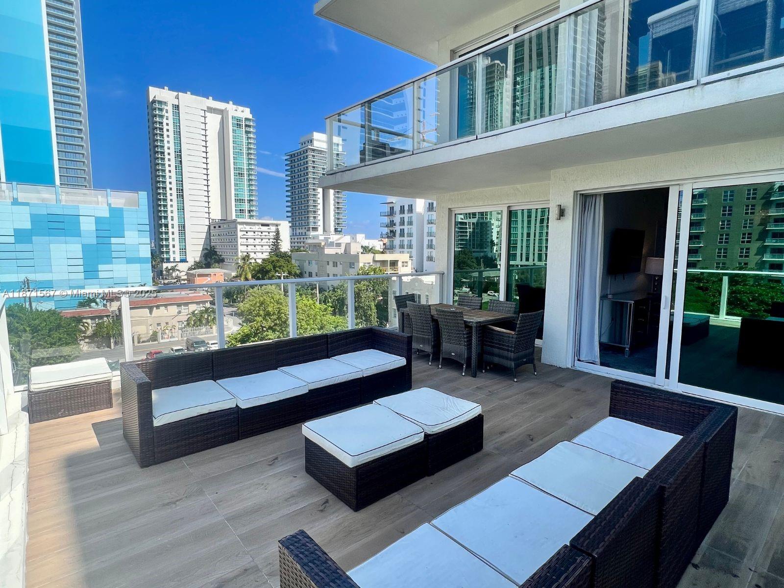 Welcome to the heart of vibrant Edgewater, Miami where city energy meets coastal serenity. Live elevated in this
furnished corner unit featuring a massive 450 SF private terracea true rarity, perfect for entertaining or unwinding
with stunning views. Enjoy modern finishes, rooftop pool, fitness center, and walkable access. Ideally located in
one of Miami’s most connected neighborhoods, you're just minutes from Midtown, Brickell, the Design District,
Wynwood, and Miami Beach. Pet-friendly + parking. Available for annual or seasonal lease. Whether you're hosting
under the stars or savoring a quiet evening, the expansive balcony provides breathtaking views that elevate
everyday living.