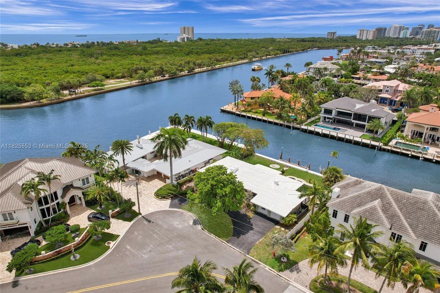 BEST WATERFRONT LOT IN CENTRAL CORAL RIDGE! Are you interested in building your dream home, or what about investing in a spec build? Either way: LOCATION, LOCATION, LOCATION. Just off Intracoastal Drive, one of the most sought-after streets in Coral Ridge, this +11,000 sqft lot / 100 FT on the water is just one house from the endcap, which gives boaters easy-in-easy-out access for docking. PRIME breathtaking views from your backyard or rooftop deck of all the boat traffic touring up and down the Intracoastal waterways without the burden of the wake or losing any privacy. All you have to do is envision it, and it's yours! Scheduling tours for ALL builders and architects now. Do not wait on this!