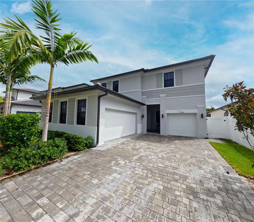 Built in 2023, this home in Marbella blends elegance with modern comfort. Features include polished marble floors downstairs, upgraded vinyl upstairs, and a layout with one bedroom on the first floor and the rest plus office upstairs. It offers 5 bedrooms, 4.5 baths, epoxy-finished 3-car garage, and an extended driveway for 8 vehicles. The property is fully fenced and includes zebra blinds in common areas, blackout blinds in bedrooms, and stylish lighting fixtures. Located near I-75, Marbella is a family friendly community offering both convenience and style. Schedule your showing today!