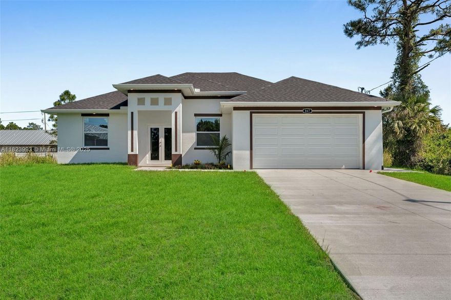 Welcome to your new home! This beautiful 4-bedroom plus den property features 2.5 bathrooms and has 1,800 square feet of comfortable living space. Built in 2024, it includes impact windows and doors for added safety and energy savings. Set on a lovely 0.25-acre lot, there’s plenty of outdoor space to enjoy. Don’t miss your chance to see this amazing home—schedule a visit today! (pictures are from sister home. Similar finishes but not exact)