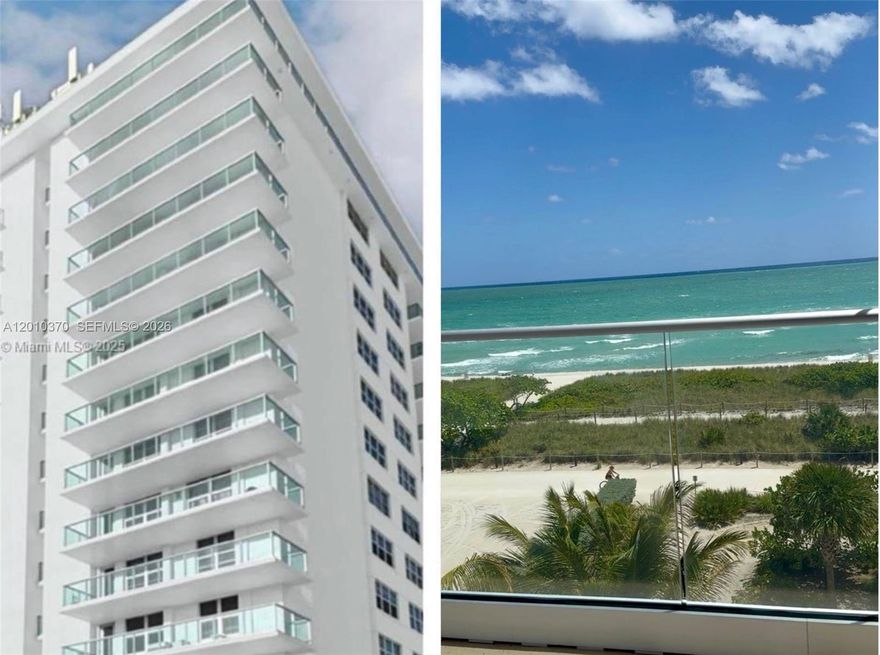 Spacious 2-bedroom, 2-bathroom residence with unobstructed direct ocean views from the living room and expansive balcony. Bright interiors filled with natural light and ocean breezes.
Full-service building offering a pool, 24-hour security, and a dedicated lobby attendant.
Ideally located in Surfside, a low-density beachfront community known for its privacy and long-term value. Just steps from cafés, fine dining, houses of worship, and minutes to Bal Harbour Shops and the Four Seasons Hotel at The Surf Club.
A prime opportunity for oceanfront living in one of Miami’s most desirable coastal locations.