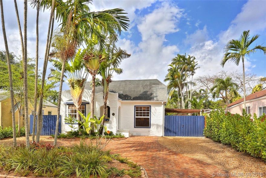 You have discovered a romantic, polished gem on a quiet one way street with neighborhood park just down the street. The beauty of Old Spanish design has been enhanced with the addition of sophisticated modern touches.  High volume ceiling in living room adds architectural interest, visual space and vibrant light.  Lovely intimate bay window w/seating keeps the space warm and welcoming.  Unexpectedly spacious,  3 bedrooms, 2.5 baths, living room, family room  and a sleeping loft with storage area.  White kitchen, granite, stove top with bar seating and large dining area. Private, fenced yard with with open deck and separate covered patio. Decorative fireplace, oak floors, renovated baths, 2 tankless hot water heaters, newer septic tank and AC.  Bright, charming and perfectly located.