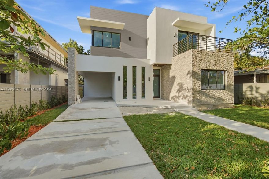 5 Bedroom 4 bathrooms dream home is beautiful Coconut Grove, steps from Grand Ave and Town Center. Newly built with high end materials and finishes, themador appliances, Italian tile floors across a 3,600 Sq Ft. design. Really great open layout. Attention to detail. Must see, will not last.