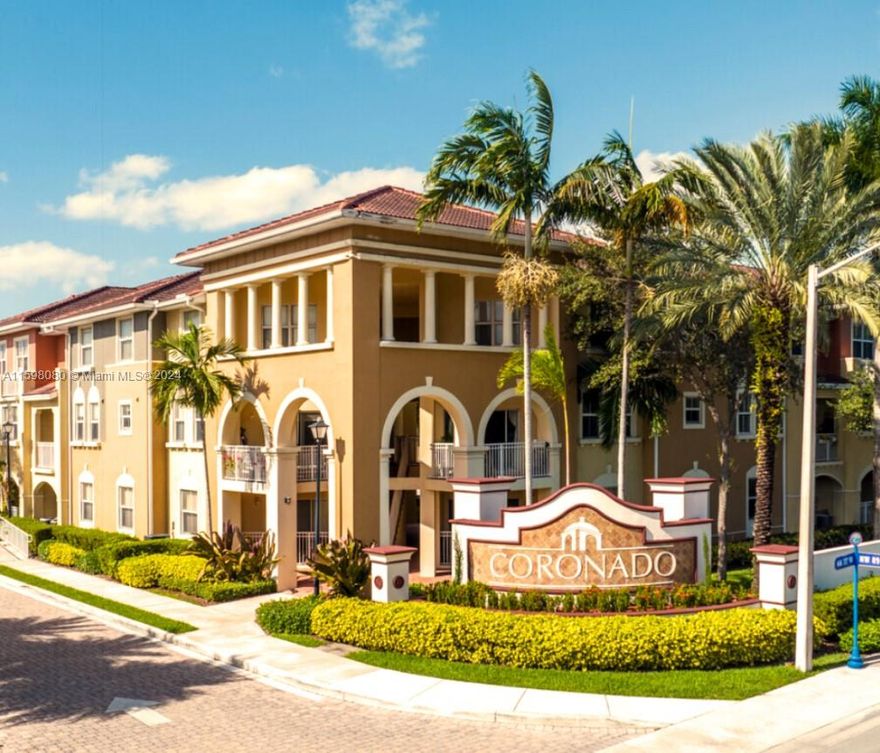 Beautifully APARTMENT AT CORONADO at Doral, 2 bedrooms, 2 1/2 bathrooms, 1 parking spaces assigned /1 guest. Near schools and parks.