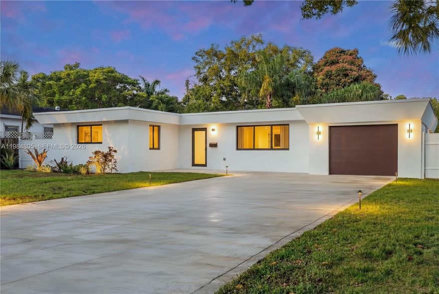 Completely renovated and move-in ready, this home offers additional square footage beyond the tax roll, including two newly added rooms, and sits on over 10,000 sqft lot. Fully gutted and inside rebuilt, featuring brand-new plumbing, updated electrical throughout to the last cable, and a new A/C system. Step inside to a bright, open layout showcasing a stunning new kitchen, beautifully updated bathrooms, built-in TV stands with lighting, modern flooring throughout, custom-built closets, and sleek new lighting that elevates every space.
The exterior features fresh landscaping, a new garden, and a brand-new roof. Equipped with high-impact windows and doors, plus a new motorized garage door for added convenience and peace of mind.
Renovations completed in March 2026—be the first to enjoy this like-new, turnkey home.