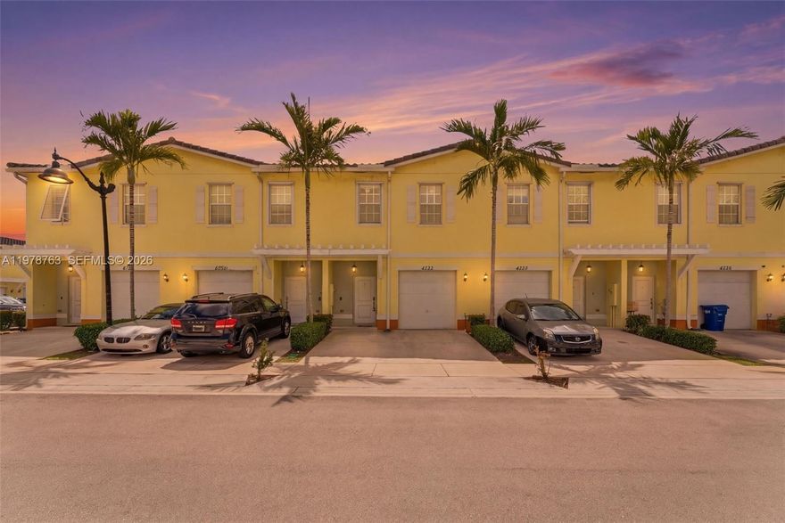 2019 built townhome in gated community! Welcome to this spacious and move-in ready 3 bedroom, 2.5 bath with a large primary bedroom and walk in closet. Featuring an open-concept floor plan designed for comfortable living and entertaining. Large open kitchen with stone countertops, stainless steel appliances and ample cabinet space. Upstairs laundry room. Rear facing patio opens to a shared common green space. 1-car garage plus 2 additional driveway parking spaces. Security system and ring cam. Located in a well maintained gated community offering low HOA fees, pool, clubhouse, and children’s playground. Prime central location just north of Sunrise Blvd on 441, near Lauderhill Mall, Central Broward Regional Park and a water park. SMART HOME Technology. FHA & VA Approved. AC just serviced. Easy to show on SUPRA, use show assist please.