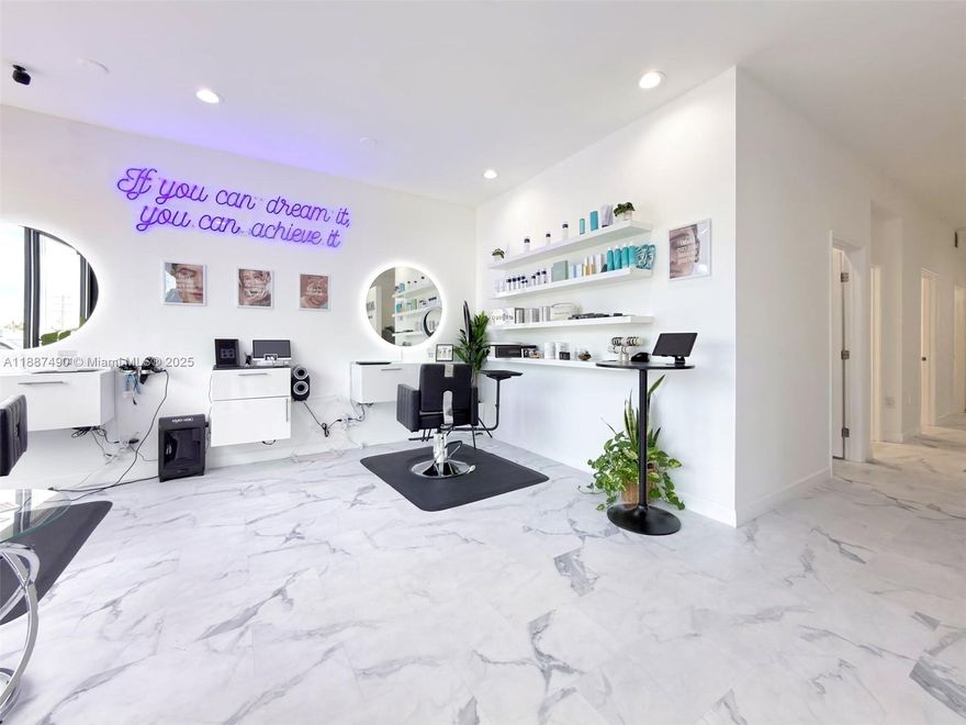 Beautifully fully renovated turnkey beauty salon & spa for sale in Lauderdale by the Sea, just 2 blocks from the ocean. The space is approximately 1,000 sq. ft. and thoughtfully designed with a modern, turnkey build-out (over $120K invested).
Layout includes:
3 treatment rooms (one large facial room + 2 smaller rooms for lash/wax)
Front area with 2 spaces for hair or brow stations
Hallway with pedicure chair (massage) and a nail table for up to 2 technicians
Large back room currently used as kitchen/storage/staff space
Spacious ADA-compliant restroom
 Comes with website, Instagram, and established digital presence
Prime location with no competing beauty businesses within blocks
Long lease in place with renewal options