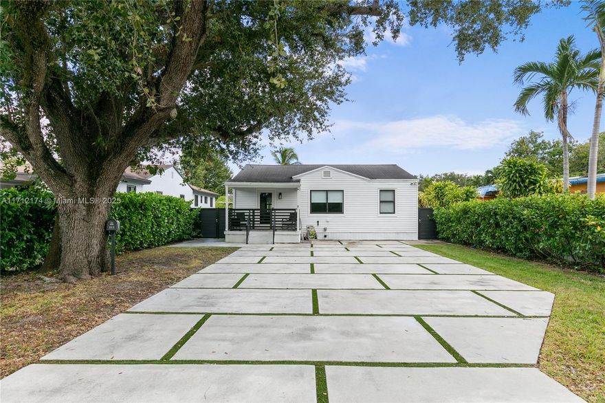 This beautifully remodeled 2-bedroom, 2-bathroom home is located in the highly sought-after city of Miami Springs. The home features brand-new flooring throughout, impact windows and doors for added safety and efficiency, and a completely updated interior. The fenced backyard offers privacy and includes a spacious terrace, perfect for outdoor entertaining or relaxing. The terrace is equipped with an electric gate and provides ample covered parking for multiple cars. Don’t miss the opportunity to own this stylish and functional property in a prime location!