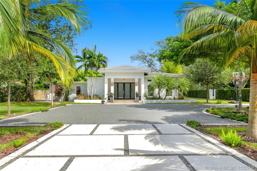 Stunning North Pinecrest Substantial Remodel finished 2018.   New Plumbing, Electric, Gas, Roof, Impact windows, HVAC, drywall, Insulation and fully rewired.  Modern transitional design with an open floor plan, smart home technology, 5 Star kitchen with Thermador appliances, master spa with steam shower, custom walk-in closets, and too many energy-efficient features to list.  1000 Gal buried propane tank, Generator ready, whole house surge protectors, custom shed & unique security features.  Room to grow with 19K sf corner lot with mature oaks, exotic palms, & a bamboo forest.   $35K credit to Buyer at closing towards your own custom pool!  Walking distance to Pinecrest Elementary, Juice Bar, Old Cutler Trail & the Farmers Market.  A rated Schools.  Buy new in Prime location!