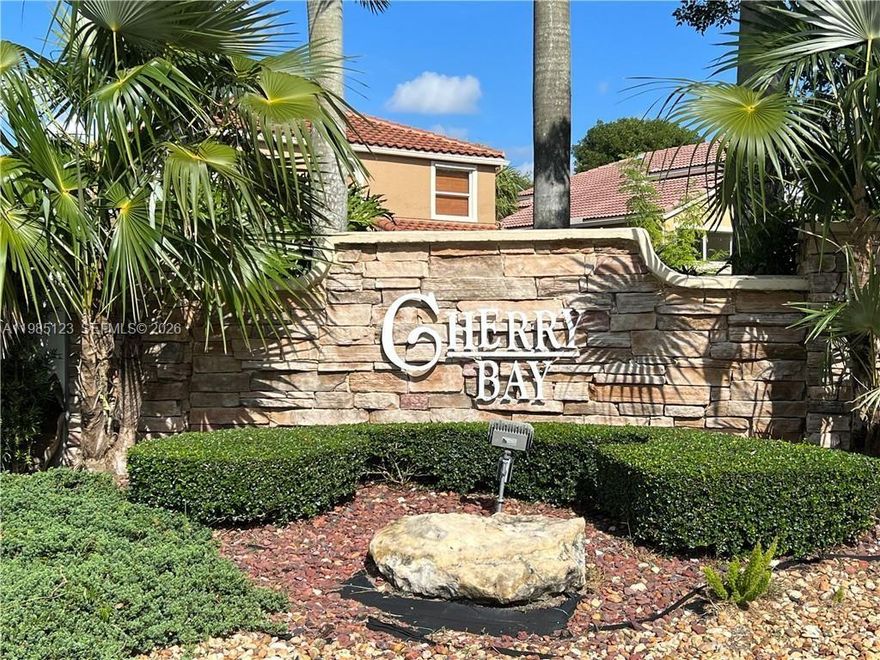 Discover this enchanting 3BR/2BA 1 car garage home in the highly desirable Pembroke Pines area. Nestled in the vibrant, family-friendly community of Cherry Bay. This community offers excellent amenities like pool, parks, child play grounds and more. Enjoy serene lake views from your screened back porch perfect for relaxing Florida evenings. This one story home features tiled floors, recently upgraded bathrooms, modern fixtures and stylish finishes for added comfort and elegance. Kitchen equipped with SS appliances, beautiful wood cabinetry and granite countertops. Spacious layout, great natural light and easy access to shopping, dining and major highways. Ideal for families seeking quality living in South Florida. Available now- Don't miss this Gem!!