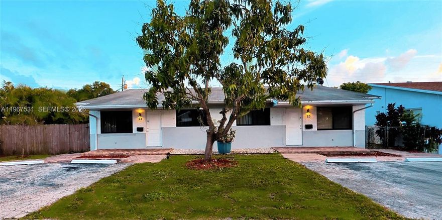 PRICED TO SELL in the rapidly growing City of Dania Beach, east of US-1.
This updated and fully furnished duplex presents a rare opportunity for both investors and owner-occupants.
Projected rental income of up to $7,000/month ($3,500 per unit) makes this one of the strongest income-producing properties in the area at this price point.
Recent upgrades include: 
• Impact-resistant windows and doors
• Modernized interiors throughout
• New flooring in Unit 22
• Stainless steel appliances in both units
• Custom made closet in unit 22
• Legal interior laundry rooms in each unit under central A/C (rare for the area)
Each unit has separate water and electric meters, minimizing landlord expenses and maximizing efficiency.
Ideal for a house-hack strategy or 1031 exchange. Live in one unit and offset your mortgage, or lease both for immediate cash flow.
Prime location just minutes from the beach, Fort Lauderdale-Hollywood International Airport, and Dania Pointe.
Turnkey investment ready to generate income from Day 1.