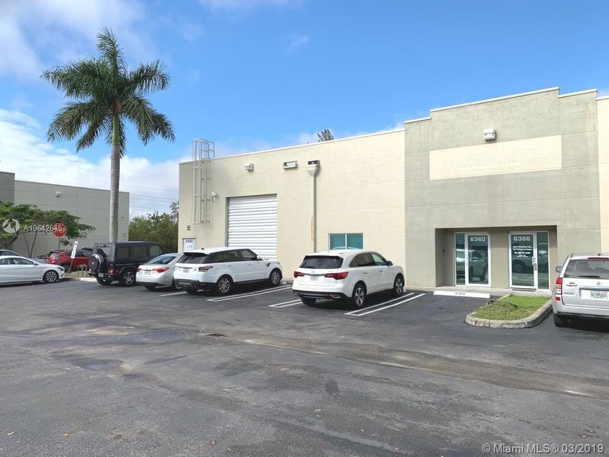 Locations,Location & more. Convenience corner Warehouse with 4,060 sq ft in The modern Flightway Commerce Park, air conditioned Lobby/office, 5 parking spaces assigned, street level loading door, high ceilings, secure all-concrete building have tilt-up interior walls that support precast double-T roofs. Condo maintenance includes building insurance and common areas. Under lease agreement until March 2020. Located in city of Doral, FL, between the Palmetto Expressway & the Florida Turnpike, and minutes from the Dolphin Expressway, within minutes to Miami International Airport and the Miami Free Zone. "In house Financing available"