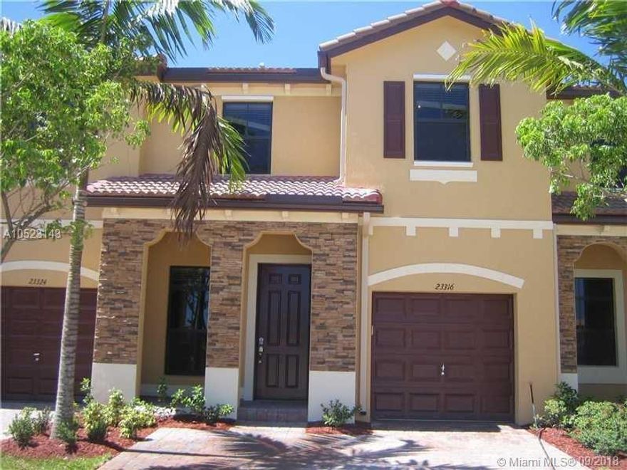 Spacious and charming townhome built by Lennar in 2013 in The Silver Palms community.  Superior construction. Beautiful clubhouse with huge swimming pool & water park, fitness center, playroom & activity center. Located .5 miles from Florida Turnpike. Nearby schools are Somerset Academy (elementary & middle) and Summerville Advantage Academy for High School. Washer & dryer inside unit. Credit & personal background reports and employment income/verification are required.