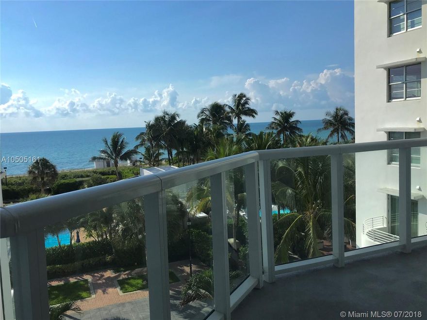 A large 1 bedroom with balcony and direct oceanfront view! Quiet building with a pool and easy boardwalk/ocean access. The apartment has 1 full and 1 half bath, and tons of closet space. The living room is very spacious with access to the balcony. The location of building is right nextdoor to the 1 Hotel and a couple of blocks away from all the restaurants and shopping Miami Beach has to offer. Laundry inside the unit and hurricane-proof doors and windows, which makes impervious to noise. This unit has everything you can ask for, parking, balcony, oceanview, location, large spaces, laundry. Come check it out, it won't last!