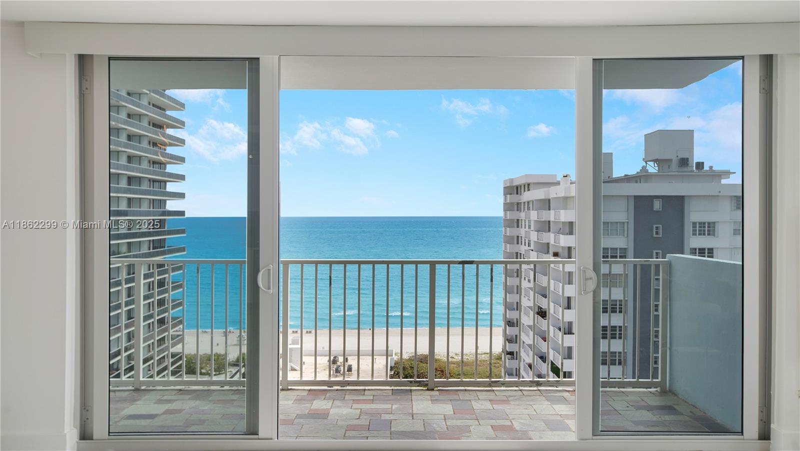 Spectacular 2 bed, 2 bath condo with ocean and intracoastal views, situated in a prime location on Collins Avenue. Fully renovated with modern kitchen, LED lighting, and sleek bathrooms. Large balcony overlooking Collins Ave and the ocean. Includes covered parking. Amenities: front desk, fitness room, pool, and social media room. Easy beach access. Don't miss out!