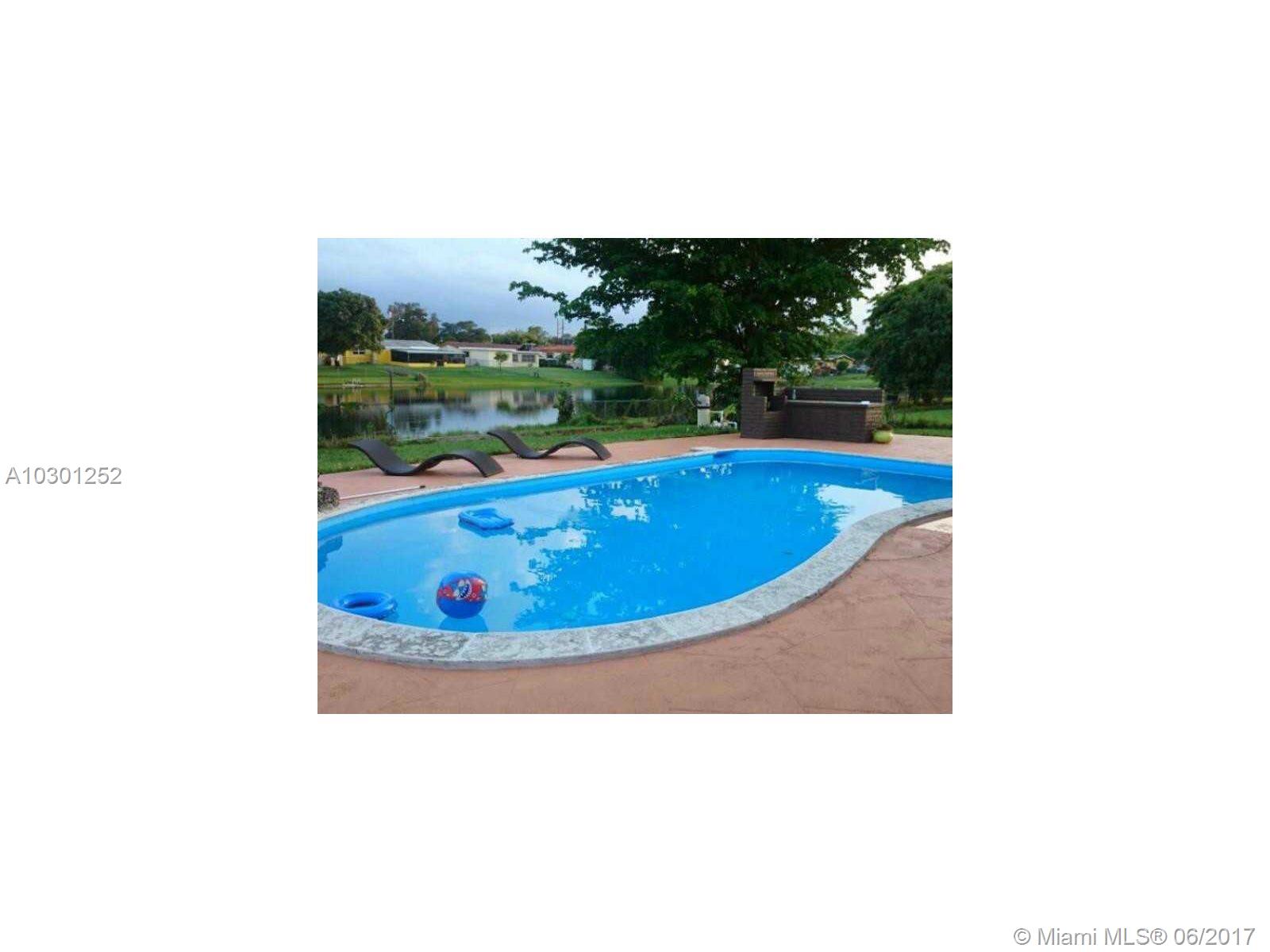 A house that feels like you are on Vacation with Pool overlooking the Canal with a BBQ Area. Plenty of natural light and spacious rooms. Garage for 2 cars + driveway. Quiet Street with good neighbors. Close to I-95 and minutes away to Miami Shore.