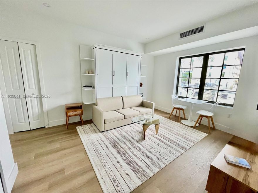 Brand new studio for rent. With washer and dryer inside unit. Modern unit. Gas and water included in rental price. Walk to Lincoln road. Flamingo park close by. Move in today. Quick approval. Furnished or unfurnished available. Call for price. Also available 1bedroom or 2 bedroom units. Close to many shoppings and restaurants.