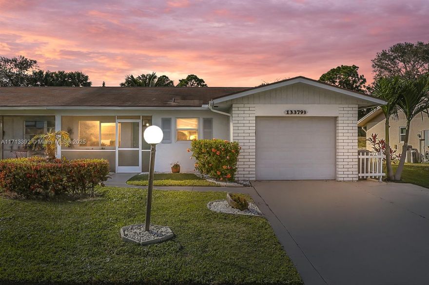 Cozy & UPDATED villa in desirable 55+ Delray Villas offers modern comfort & open floor plan. This move in ready gem boasts new vinyl floor, S/S appliances & updated kitchen, baths, 2021 A/C & IMPACT WINDOWS. Enjoy low electric bills w/ SOLAR PANELS(paid off by seller) powering the home, split-bedrooms layout & rear screened porch overlooking quiet yard & wetlands. Large primary bedroom w/ walk in closet & "shower" bathroom & bathtub in 2nd bathroom. Spacious 1 car garage w/ built-in EV CHARGING STATION—perfect for electric vehicle + washer/dryer. Cable/internet INCLUDED in HOA fee! Great location & low-maintenance living!  Community offers a clubhouse, 2 swimming pools, exercise room, tennis courts, & close to restaurants, shops, and TPK.
