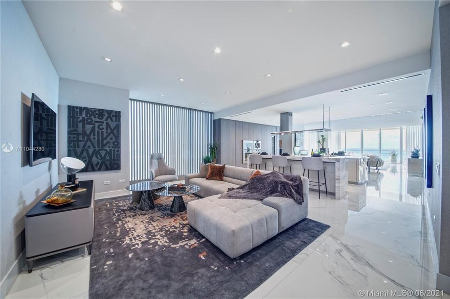 FORMER DEVELOPER MODEL. Luxury oceanfront residence is offered complete turnkey furnished- the best sky club, restaurants, spa, cafe with every amenity possible. Come fall in love and just bring your toothbrush.