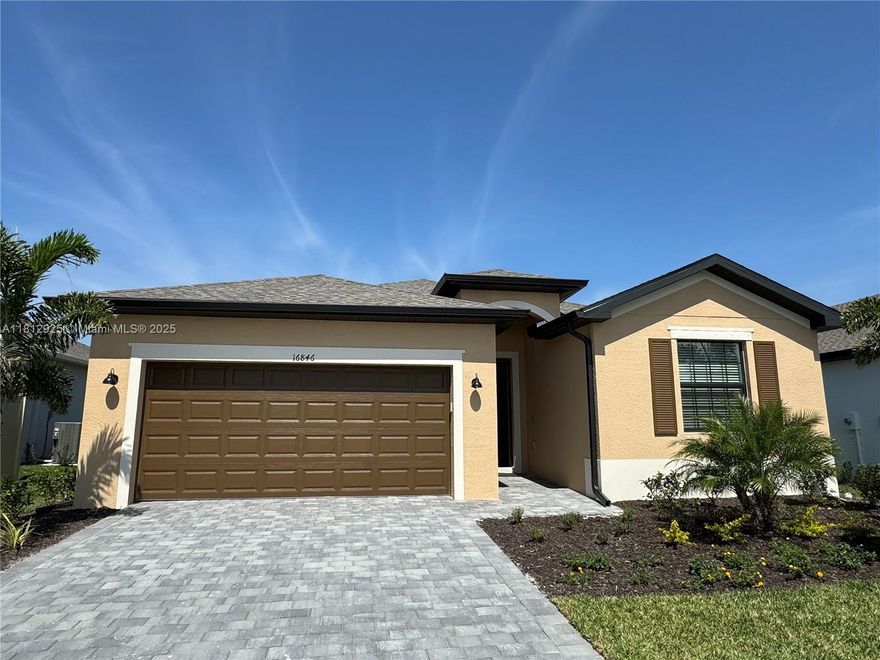 NEW CONSTRUCTION!!! by Lennar Homes: "HAMMOCKS AT WEST PORT " in Port Charlotte, Florida. 4 bedrooms/3 full baths single family home. Very spacious kitchen and living room, covered patio, backyard, and 2 car garage. The beach is a quick 15-minute drive, and shopping such as Target, Walmart, and Starbucks is nearby. Home is located in a quiet residential street inside the community. Smart home equipped with Ring doorbell camera and smart lock , both linked to your cell phone so you will never miss your Amazon package delivered! Property is vacant and available for immediate move-in. MUST SEE!
