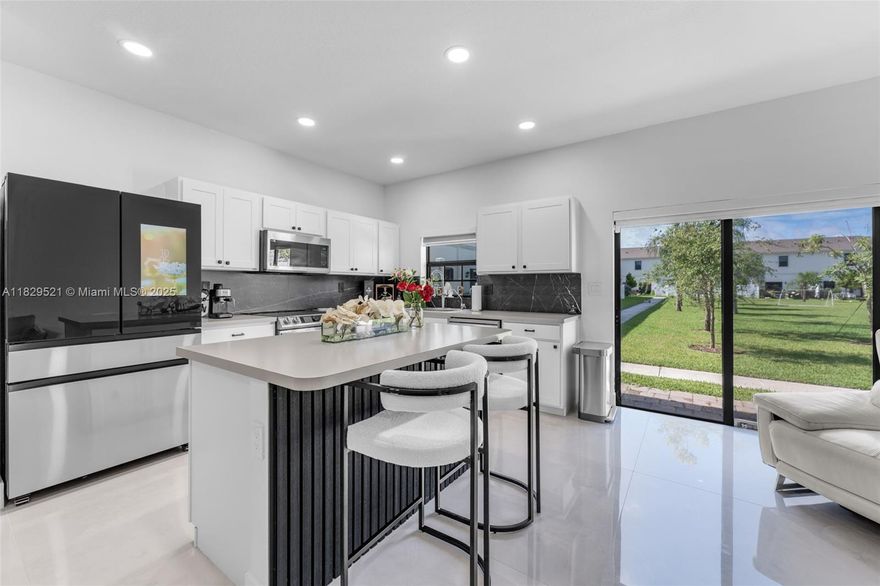 Beautiful brand new townhome with a touch of contemporary style. This property has a meticulous kitchen with high quality stainless steel appliances, island countertops, and linen white cabinets, water filters refinements system. Porcelain floor in first floor, and vinyl floor water proof in stairs and bedrooms. 1 Car garage + 2 car driveway. This beautiful unit is located in the quaint and well-kept Regal Palm Square, an open homeowner association community close to all major highways, great restaurants & retail stores nearby. This area is a gateway point between Miami & the FL Keys.