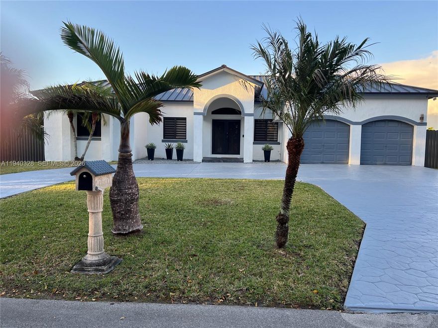 This beautiful home is a 4-bed/3-bath with one bedroom being a Junior Suite with a door that opens to the back yard and pool area. The home sits on an oversized 16,327 Sq.Ft corner lot with double gate door on one side allowing for the entry of a boat or an RV and a single gate door on the other side. The property is perfect for families who like to entertain guests and offers endless possibilities. The house features a split plan with a spacious layout, and a beautiful large kitchen with stainless steel appliances. The Metal Roof is 5 years old and the AC is 4 yrs old. It has Hurricane Impact Windows and doors all trough the home. The Circular Driveway was just freshly painted. No HOA!! Located near charter schools, parks, major highways and Blackpoint Marina. The owners might consider a possible credit towards closing costs.  More fotos to come.