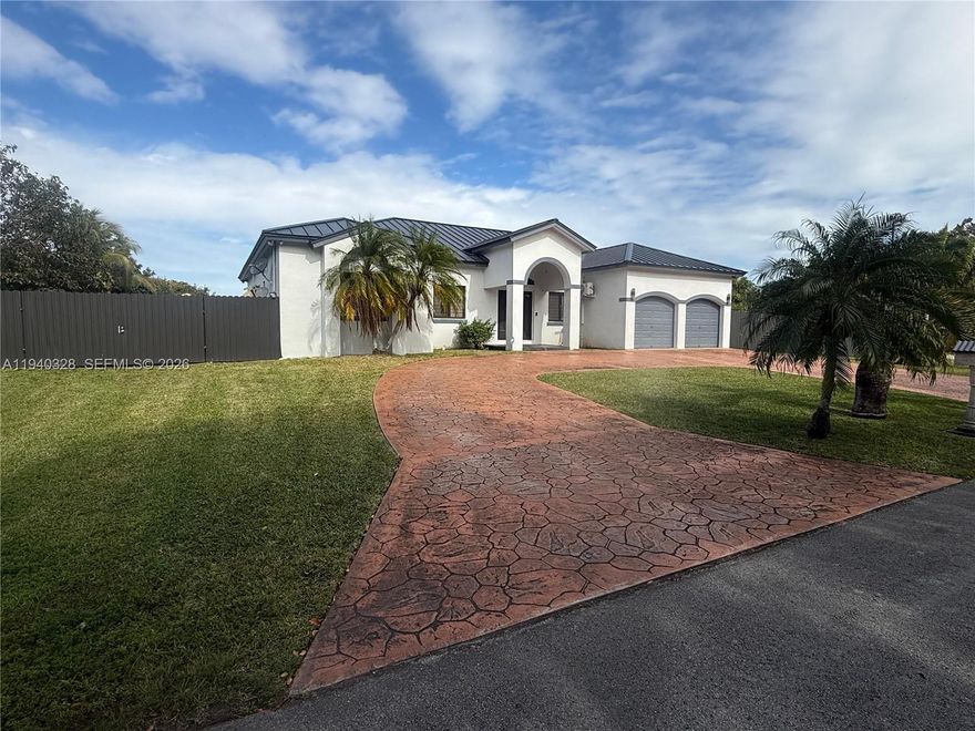 This is your future home!! This beautiful house is a 4-bed/3-bath home that is located on an oversized 16,327 Sq.Ft corner lot with a lovely pool. It is perfect for families who like to entertain guests or enjoy a relaxing time under the sun. The house features a spacious layout, a beautiful kitchen & baths. Metal Roof is 5 years old and the AC is 4 yrs old. Hurricane Impact Windows all trough out along with a beautiful Hurricane Impact glass entrace door. No HOA!! You will be just minutes from Blackpoint Marina & only 45 minutes to Key Largo entrance. Located near new charter schools, parks, major highways.  More Photos to come.