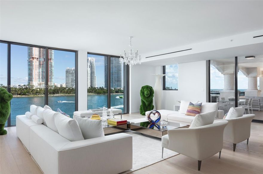 Spectacular four-bedroom apartment in Palazzo Della Luna, furnished by Artefacto.  Top of the line Miele Appliances, Impact windows and doors, Swarowsky crystal chandeliers throughout, Unique Floor-to-Ceiling Windows in 4,417 Interior SF + SF Terrace, Wide-Plank European Oak Floors T/O. Kitchen w/ Boffi “Xila Collection” Cabinetry, Miele Appliances & SubZero Refrigeration.
Private Pool Deck w/ Ipe wood + Sea Grey Granite Hardscaping & Verdant Landscaping. + 2 Assigned Parking Spaces + 1 Golf Cart Space & Valet.  Building amenities: Concierge Services, Aperitivo Bar, Business Center, Theatre and Game Room, Beauty Salon, Massage Room, Gym with State-of-the-Art equipment with Pilates room