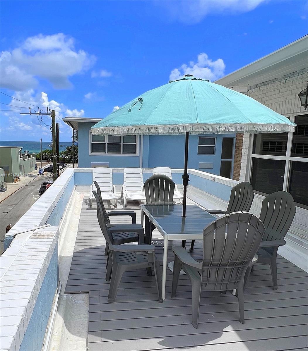 This Hollywood Beach Penthouse has a generous 1425 sqft and a 220 sqft balcony with ocean and intercoastal views. This complex allows unlimited rentals. There are 2 large bedrooms and 2 baths. Windwood Seas has no rental restrictions and is immaculately maintained. This spacious unit has been an active vacation rental since 2015. The balcony has just been resurfaced and there is new outdoor furniture. This is the largest unit in the Windwood Seas Complex and is unique because it is the only one with a large balcony. Fully licensed and permitted and ready to go with bookings in place, investors must see.