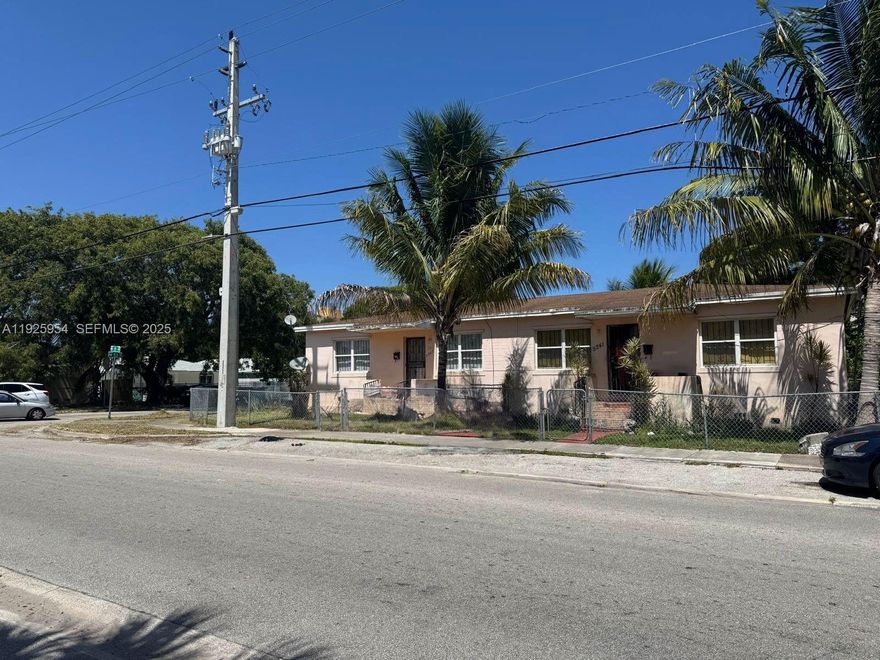 A unique opportunity awaits with this charming duplex! Located on a 7,436 sq ft lot, this property offers two independent units, each with 2 bedrooms and 1 bathroom. One unit is rented, providing immediate income, while the other is vacant and ready for a new tenant or owner. Both units feature central A/C installed in the past 5 years. The property also boasts a large yard with room to expand or create whatever you desire, depending on zoning regulations. Each unit has its own water meter and electric panel. Located on a corner, directly across from Shoppes of Liberty City, and minutes from I-95, this duplex offers both investment potential and the opportunity to make it your home. Don’t miss out on this vibrant neighborhood!