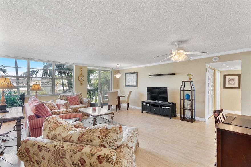 Welcome to this bright and spacious 2-bedroom, 2-bath corner residence in the desirable Sans Souci neighborhood. This light-filled unit features an open and airy layout with abundant natural sunlight throughout, enhanced by its corner positioning for added privacy. Enjoy a private balcony—perfect for morning coffee or unwinding in the evening.

The residence offers a comfortable flow between living, dining, and kitchen spaces, ideal for both everyday living and entertaining. Residents enjoy access to a pool, fitness center, and clubroom. Ideally located just minutes from dining, shopping, and major highways, and approximately 10 minutes from the beach, Surfside, Bal Harbour, and Bay Harbour.