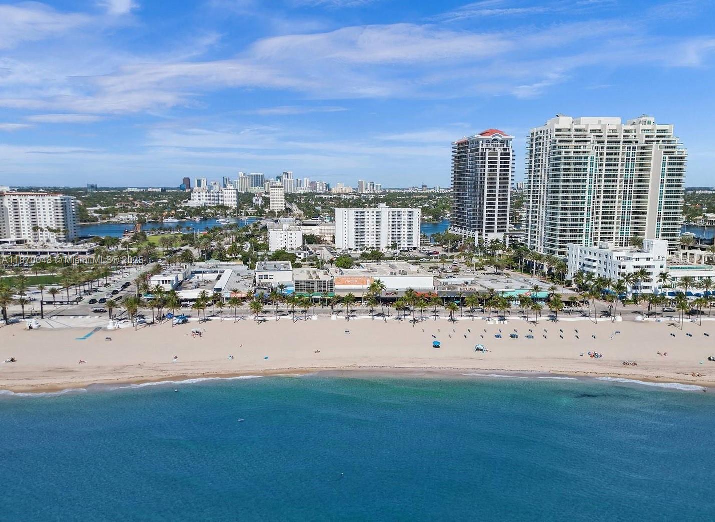 Prime corner Penthouse Living with incredible ocean views. Fully remodeled 2-bed, 1-bath condo just steps from the beach and vibrant Las Olas Blvd. Freshly painted, impact door, ample closets, and stainless-steel appliances. Enjoy stunning marina with the newly Ocean Prime Restaurant and cafés at your door steps. Walk to restaurants, parks, shops, and the water taxi. Building perks include a pool, laundry, clubhouse, car wash area, and elevator. 12-month lease, 680+ credit score required. One parking space included. No smoking. Flexible showings, 7 days/week.