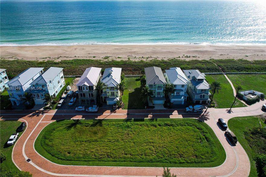 A Rare Opportunity awaits on this 40' x 131' Oceanfront Lot! Build your dream home with views of the Ocean and Intracoastal waterway.  Imagine spectacular sunrises, sunsets, and serene, private walks on the beach. 5028 Watersong Way is located on the beautiful Hutchinson Island, this 5227 SQFT Lot is situated on the highly desired south-end of the private gated community. Amenities include a beachfront pool and cabana. Easily accessible to upscale shopping, dining, entertainment and more.