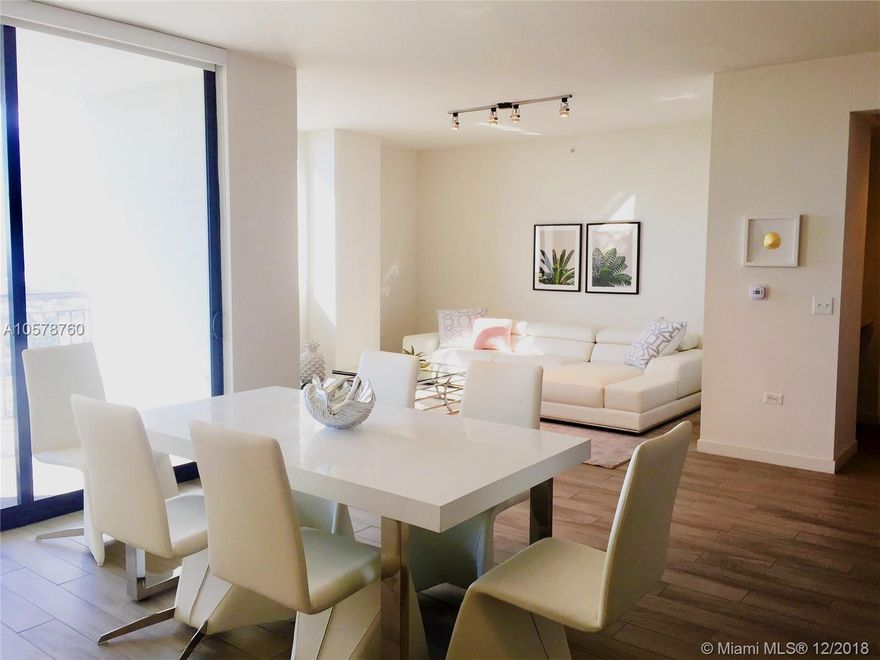 Sweeping City and Water Views from Large Open Balcony on the 33rd floor. Gorgeous 2 bed/ 2 bath with brand new furnishings at the Heart of Brickell. Building has direct access to Mary Brickell Village with over 35 restaurants, LA Fitness and Publix. Just one block from the Metro Mover, this Exclusive building offers a porte-cohere entrance with valet parking, Resort Style Amenities, Concierge service, Pool w/ Pavilions, Cabanas and BBQ Grills, Yoga Studio, Fitness Center, Zen Garden, Child's Play Room, Complimentary WI-FI throughout, and Much More! Monthly rentals OK!!! Call for rates.