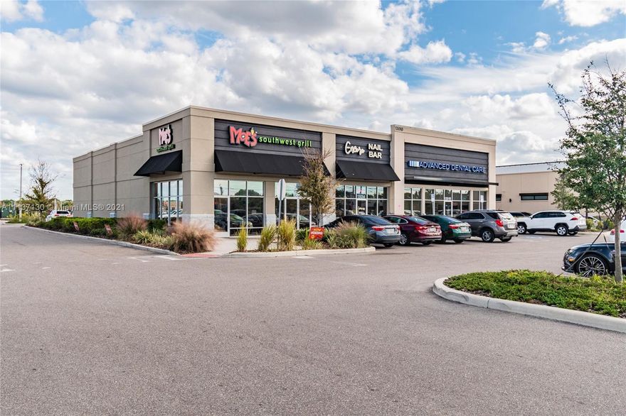 Shoppes at Summerfield Crossing, a 100% leased, newly constructed, strip center in Riverview, FL. The Shoppes at Summerfield Crossing features a strong. e-commerce resistant tenant lineup Dental Care Alliance (dba Advanced Dental Care- Corporate), Le Nail & Spa (dba Encore Nail Bar- Corporate), and Moe's Southwest Grill (franchise). All tenants have 7+ years remaining in their lease with 2 renewal options on each.