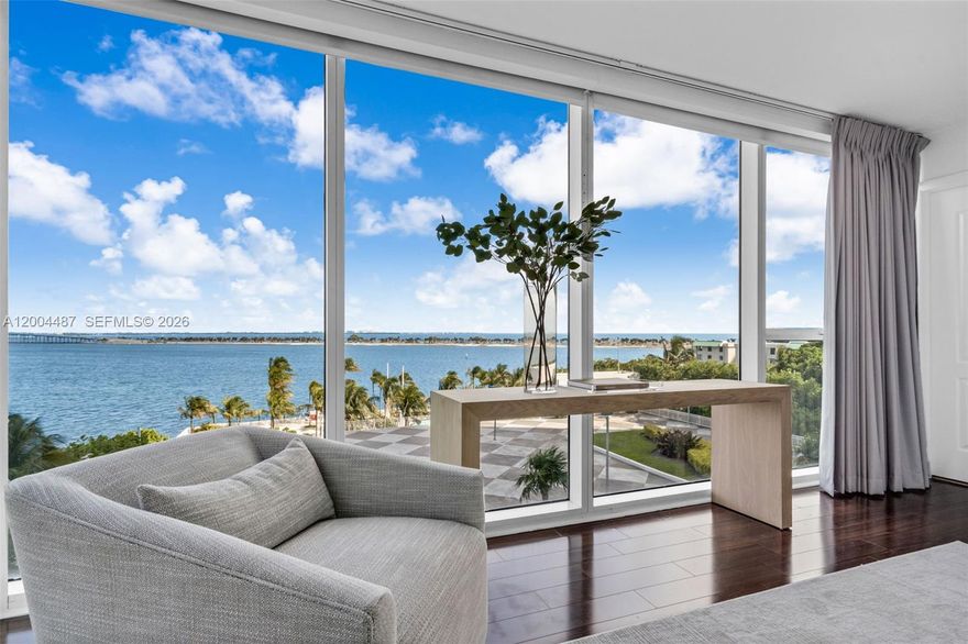 EXCLUSIVE CORNER UNIT IN SKYLINE’S HIGHLY DESIRABLE 06 LINE — RARELY AVAILABLE! Enjoy direct bay views through floor-to-ceiling windows. Features include Italian kitchen with white countertops, marble floors, and updated appliances. Spacious primary suite with 2 walk-in closets.

Includes 2 side-by-side parking spaces on the first floor next to the elevator (premium location) and a rare A/C storage unit on the same level. Additional upgrades: electric blinds/shades and tankless water heater.

Full-service building with marina, waterfront pool, gym, spa, tennis, concierge & valet. Prime Brickell location.