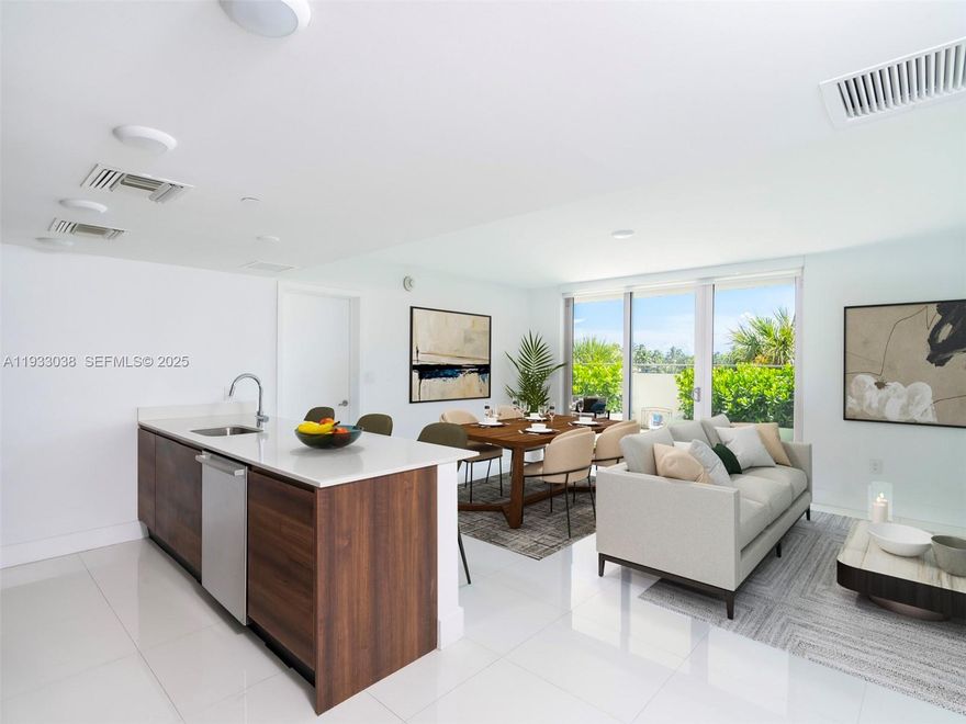 ***SHORT TERM RENTALS ALLOWED*** 2 ensuite Bedrooms + Den with 3 FULL bathrooms with 1,854 total sqft. HUGE 518sqft private terrace makes this unit feel like a house on the water...one of the largest terraces available on the market. 2 assigned parking garage spaces (tandem) & a storage closet on same floor as unit. HOA payment includes WATER, CABLE, & INTERNET. Building has an amazing roof top pool, a gym, and business center. Fantastic location in the best school district.