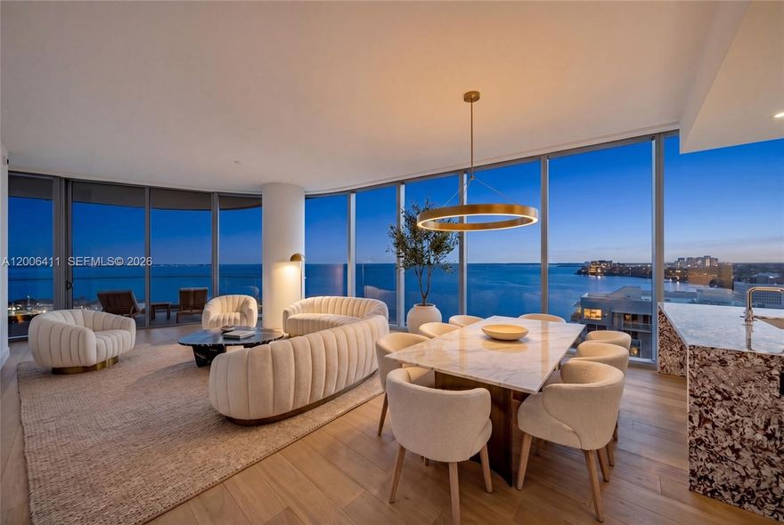 BEST LINE IN THE BUILDING. The most sought-after corner line with breathtaking, unobstructed panoramic water views with endless open water exposure,  facing Coconut Grove, Coral Gables and Key Biscayne. Located in one of the most exclusive waterfront pockets south of Brickell. 

This boutique building features only 135 residences, a rare -to-find level of scale and privacy in Brickell offering true exclusivity in a full-service luxury tower.


The 3BR/3.5BA residence offers 2,115 SF of interior space plus 312 SF of expansive terraces, Featuring 10'8" ceiling glass, filled with natural light. Finished with wood flooring throughout and sleek kitchen with Gaggenau appliances.


UNA residences set a new benchmark for boutique luxury living. Residents enjoy resort-style amenities including three pools, full service spa, fitness center, private screening room, and children's playground, and complementary luxury transportation service within a 7-mile radius, all set in a serene bayfront setting.
