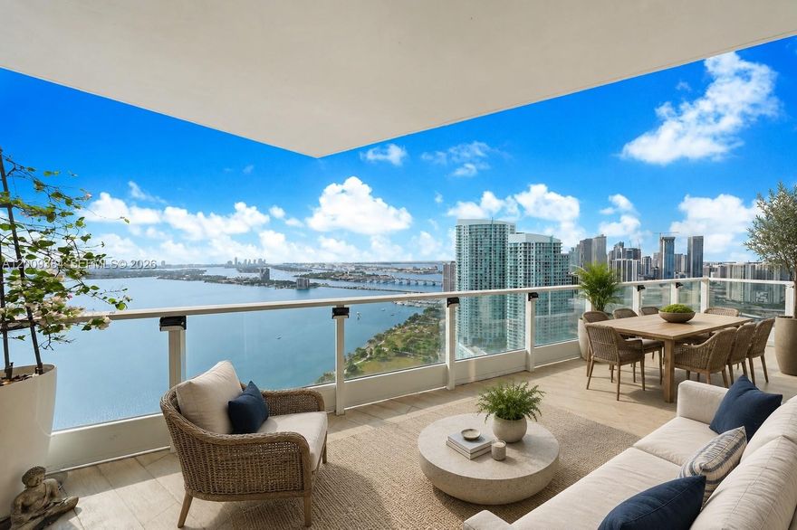 Beautifully upgraded, reconfigured 4-bedroom residence at Paramount Bay with unobstructed views of Biscayne Bay, the Atlantic Ocean, the skyline, and Port of Miami. This high-floor home features floor-to-ceiling impact glass, a spacious private terrace, and a split layout with bright living and dining areas. The open chef’s kitchen includes premium appliances, custom cabinetry, and stone countertops. All bedrooms are private ensuites with terraces with the exception of one. The primary suite offers a spa-like bath and ample built in closets. Paramount Bay features concierge, valet, fitness center, spa, and resort-style pools. Prime Edgewater location near parks, shopping, dining, and top Miami destinations. A truly unique opportunity to secure a high-floor residence that defines sophisticated Miami waterfront living.