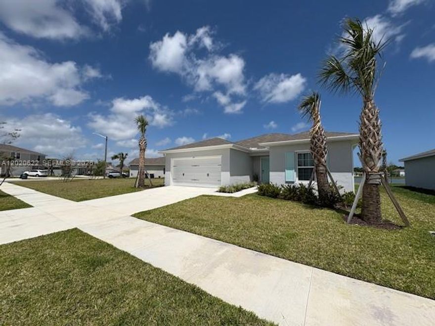 Brand new Single Family Home Built in 2024 featuring 3 bedroom's 2 bathroom's & a 2 car garage on an oversized 11k + sq ft lot overlooking the lake. Close to highways and shopping with a low H.O.A.