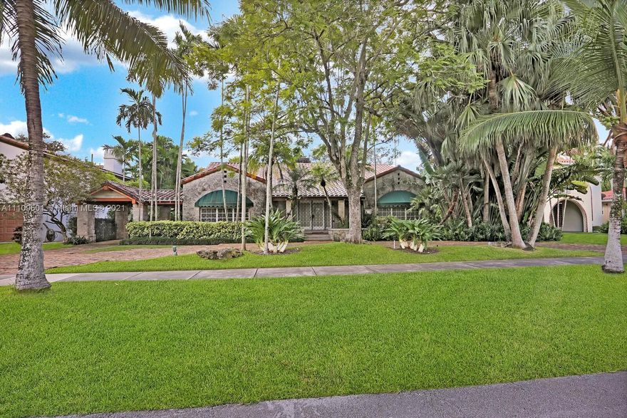 Beautiful Granada Golf Course views from this sought-after S. Greenway location.  Historical coral rock home on a 12,500 sq. ft. lot.  Separate 1/1 guest cottage.  The main house with over 2,785 sq. ft. currently has 2 bedrooms & 2 full baths, a formal dining room, a large kitchen with breakfast room, a living room with a wood-burning fireplace, and high ceiling living areas.  The master bedroom boasts an oversized bath and a private walled outdoor terrace. Full House Generator and sprinkler system.